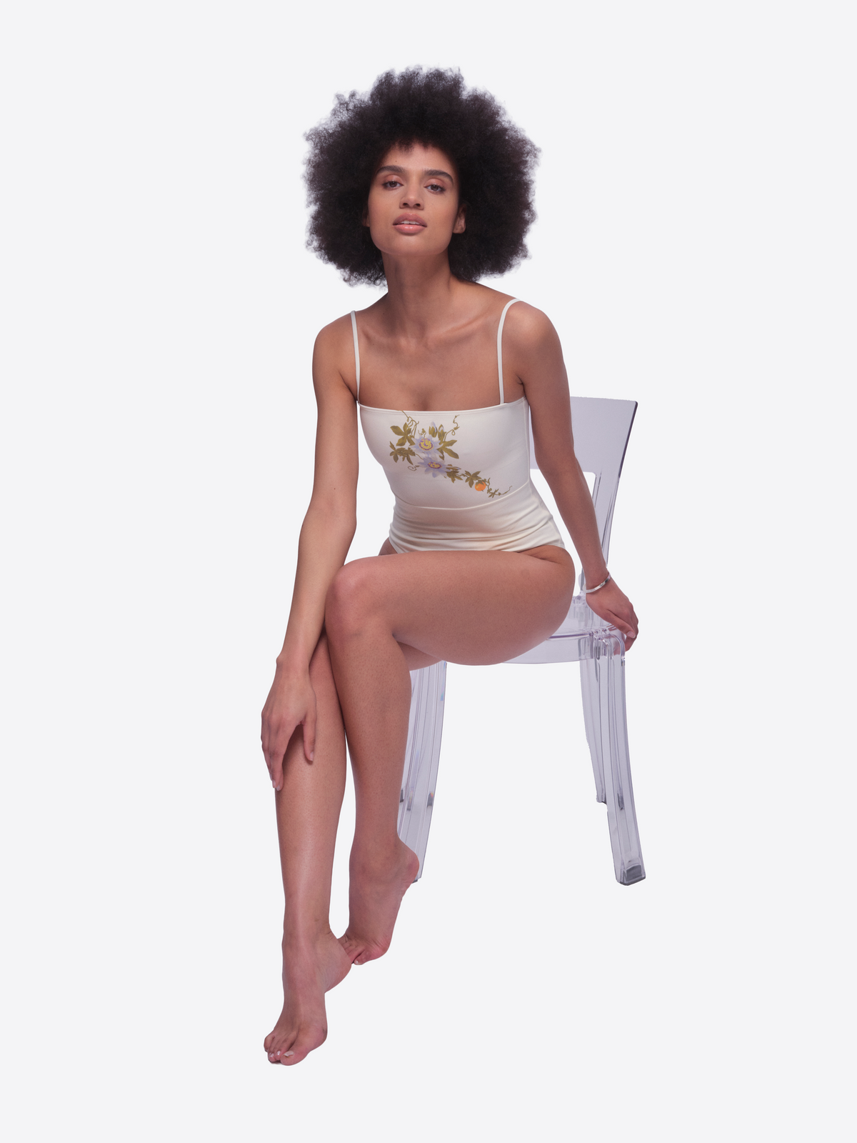 Isola Bella One-piece Bustier Swimsuit with Passiflora