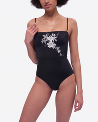Isola Bella Bustier One-Piece Swimsuit – Passiflora Monochrome