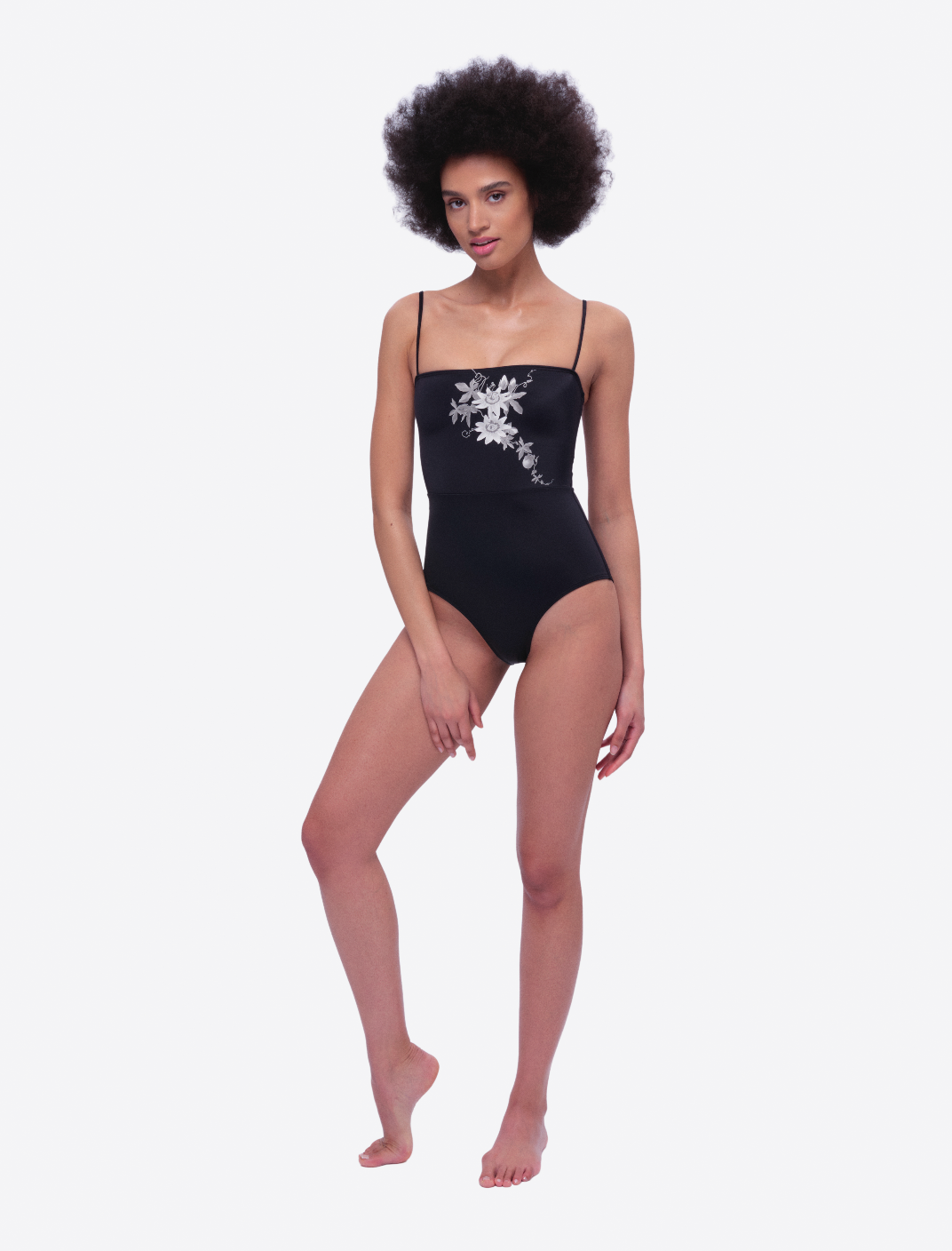 Isola Bella Bustier One-Piece Swimsuit – Passiflora Monochrome