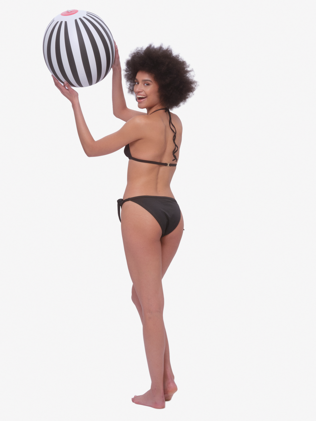 Stresa Draped Triangle Bikini Top - Black