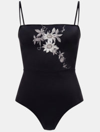 Isola Bella Bustier One-Piece Swimsuit – Passiflora Monochrome