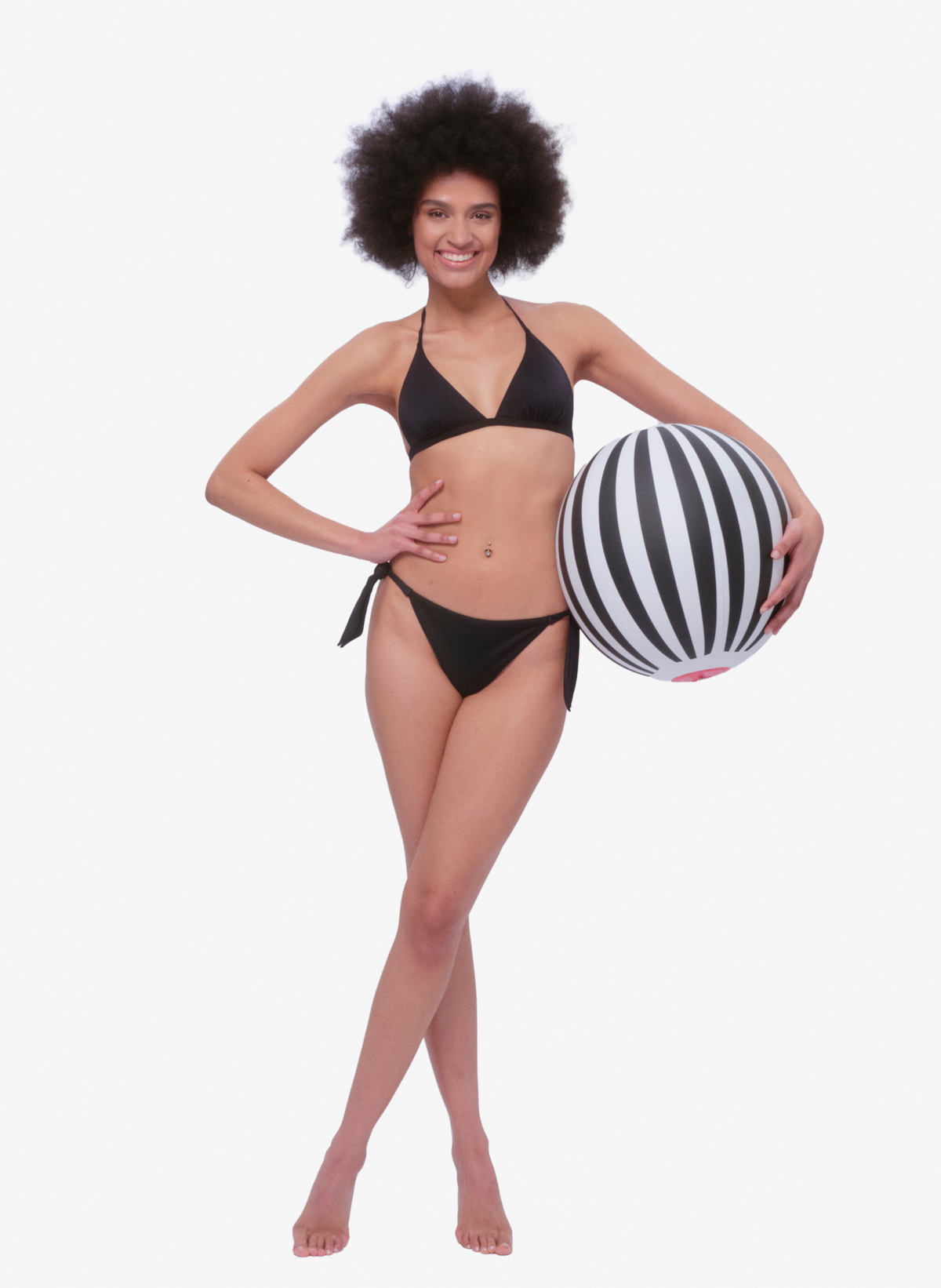 Stresa Side-Tie Triangle Bikini Set - Black