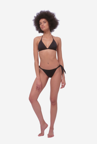 Stresa Side-Tie Triangle Bikini Set - Black