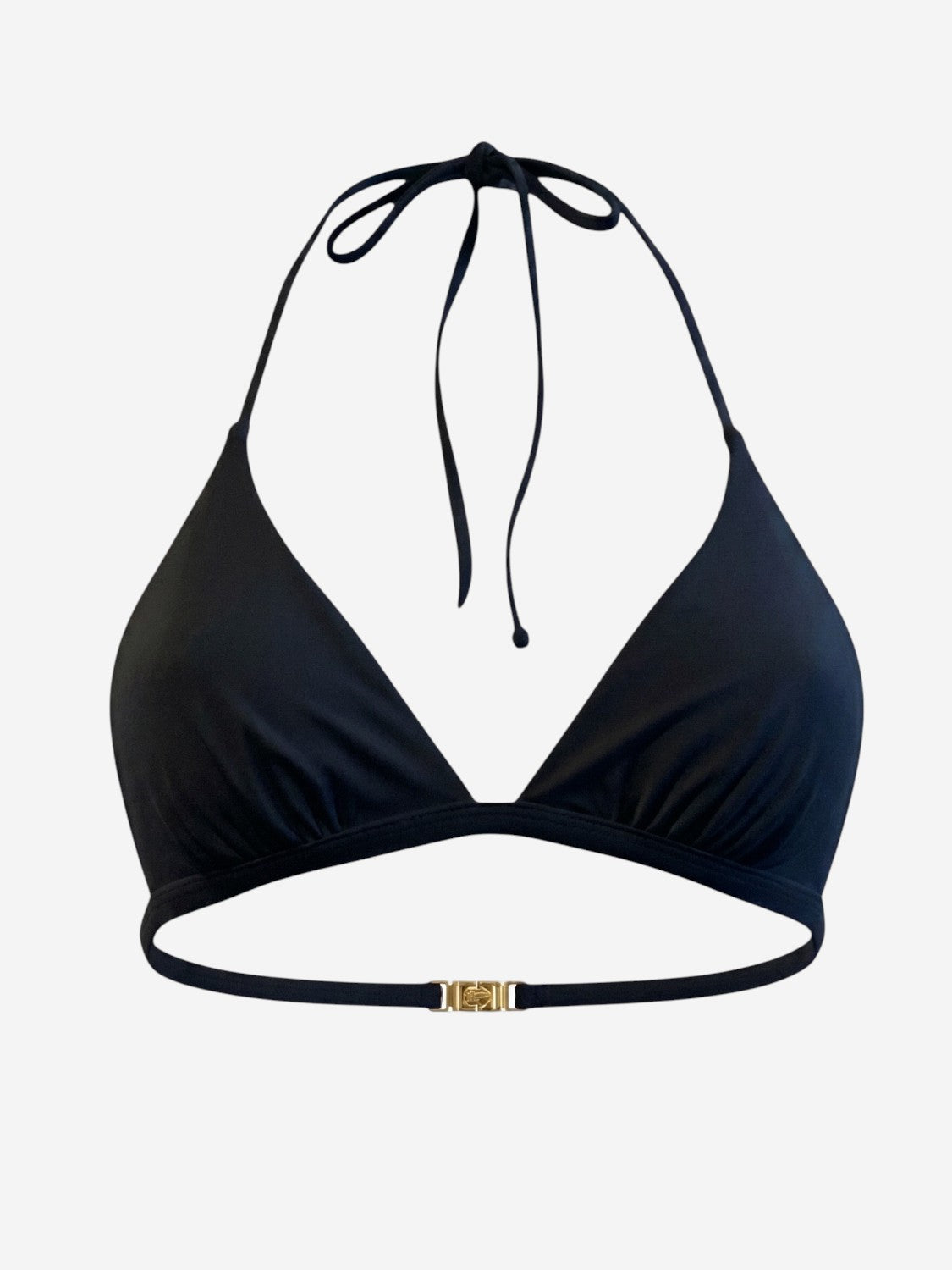 Stresa Draped Triangle Bikini Top - Black
